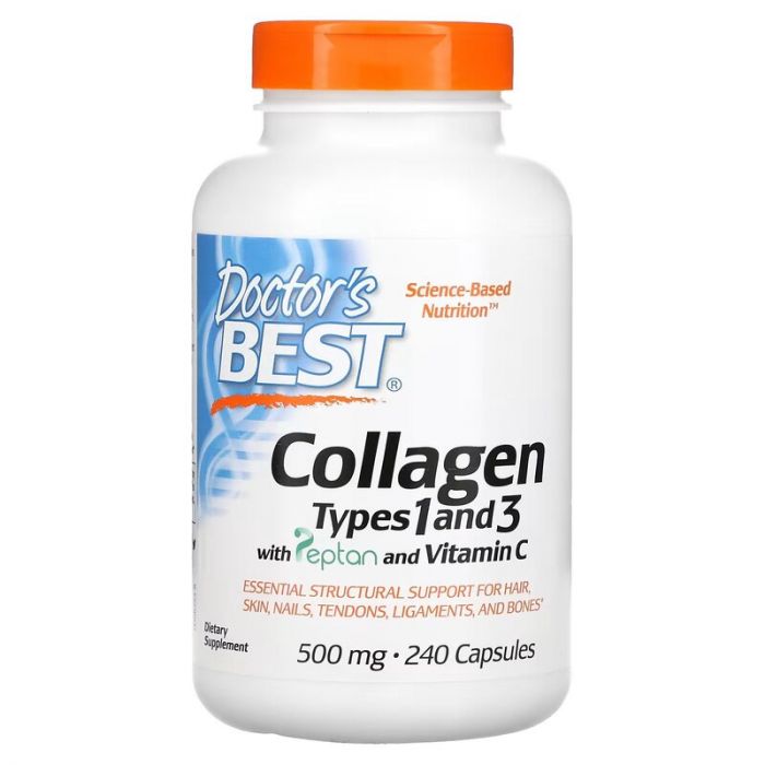Collagen Types 1 and 3 with Peptan and Vitamin C, 500 mg, Doctor's Best Collagen Types 1 and 3 with Peptan and Vitamin C, 500 mg, Doctor's Best
