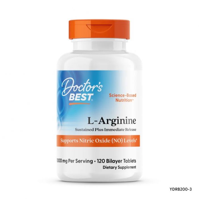 Doctor's Best Sustained Plus Immediate Release L-Arginine, 500 mg, 120 Bilayer Tablets. 753950002005 Doctor's Best Sustained Plus Immediate Release L-Arginine, 500 mg, 120 Bilayer Tablets. 753950002005