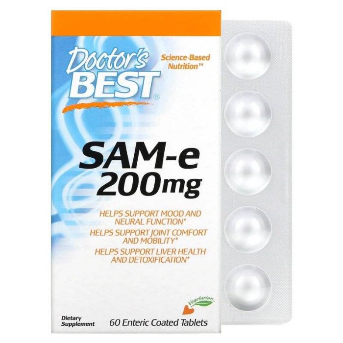 Doctor's Best, SAMe (Disulfate Tosylate), 200 mg, 60 Enteric Coated Tablets Doctor's Best, SAMe (Disulfate Tosylate), 200 mg, 60 Enteric Coated Tablets
