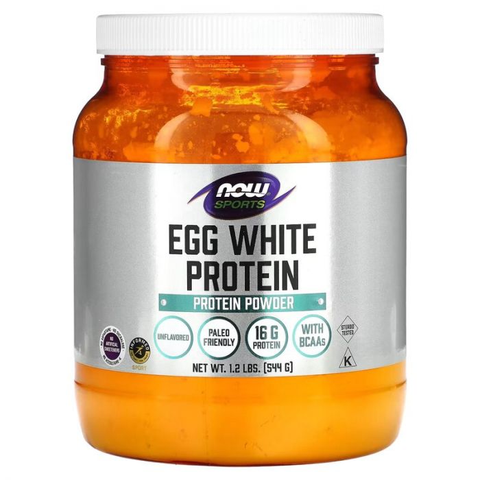 NOW Foods, Sports, Egg White Protein, Protein Powder, Unflavored, 1.2 lbs (544 g) NOW Foods, Sports, Egg White Protein, Protein Powder, Unflavored, 1.2 lbs (544 g)