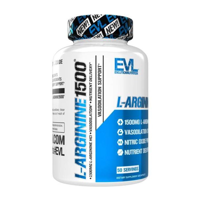 L-Arginine 1500, 100 capules van Evlution Nutrition. 818901021679 L-Arginine 1500, 100 capules van Evlution Nutrition. 818901021679