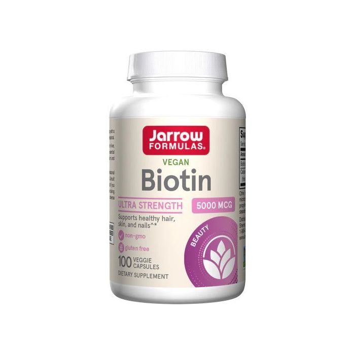 Jarrow Biotin 5000mcg, 100 veggie capsules, ondersteunt gezond haar, huid en nagels Jarrow Biotin 5000mcg, 100 veggie capsules, ondersteunt gezond haar, huid en nagels