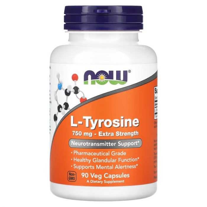 NOW Foods, L-Tyrosine, Extra Strength, 750 mg, 90 Veg Capsules NOW Foods, L-Tyrosine, Extra Strength, 750 mg, 90 Veg Capsules