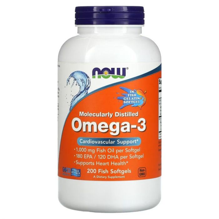 NOW Foods, Omega-3, 180 EPA /120 DHA, 200 Fish Softgels NOW Foods, Omega-3, 180 EPA /120 DHA, 200 Fish Softgels
