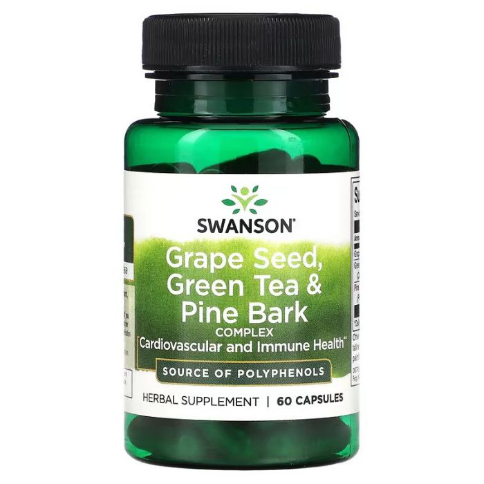 Swanson, Grape Seed, Green Tea & Pine Bark Complex, 60 Capsules Swanson, Grape Seed, Green Tea & Pine Bark Complex, 60 Capsules