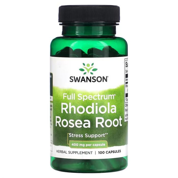Rhodiola Rosea Root 400mg - Swanson, 100 Capsules. 087614110042 Rhodiola Rosea Root 400mg - Swanson, 100 Capsules. 087614110042