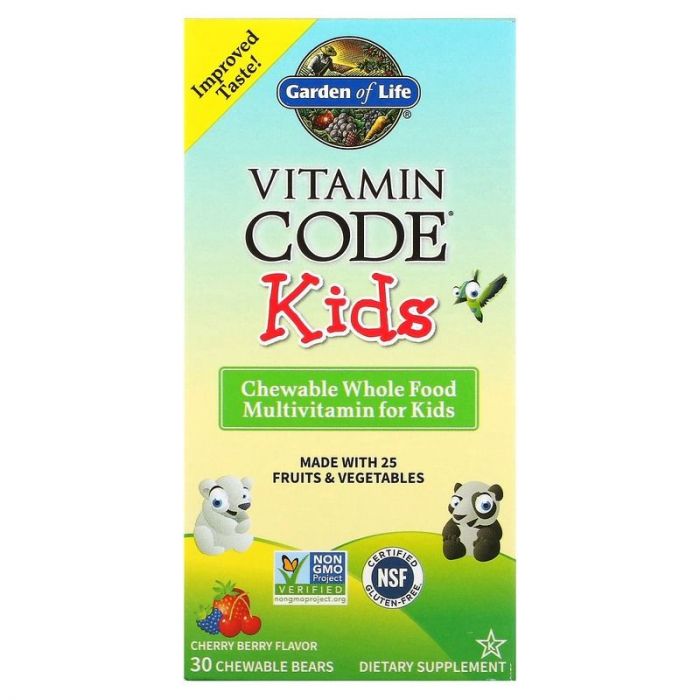 Garden of Life, Vitamin Code Kids, Chewable Whole Food Multivitamin, Cherry Berry, 30 Chewable Bears
Garden of Life, Vitamin Code Kids, Chewable Whole Food Multivitamin, Cherry Berry, 30 Chewable Bears