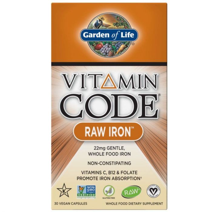 Vitamin Code Raw Iron, Garden of Life Vitamin Code Raw Iron, Garden of Life